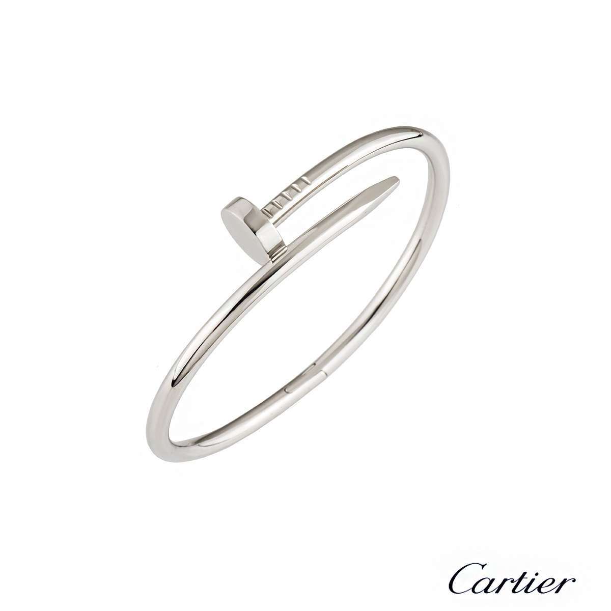 Cartier White Gold Plain Juste Un Clou Bracelet Size 20 B6041820 | Rich ...